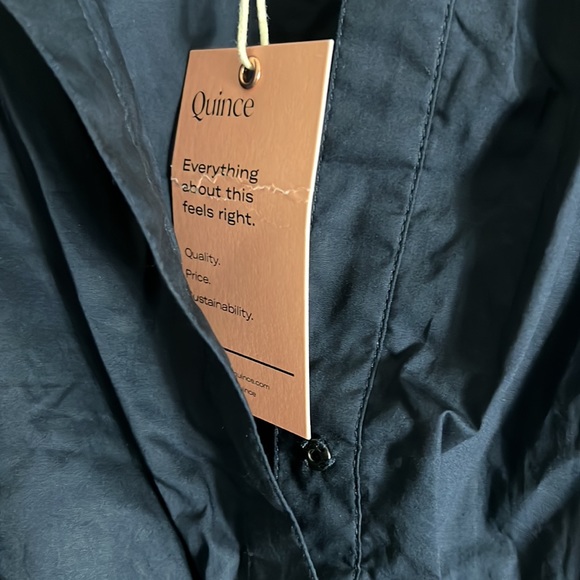 Quince 100% organic cotton tiered black maxi dress size Medium Navy NWT - Picture 4 of 9